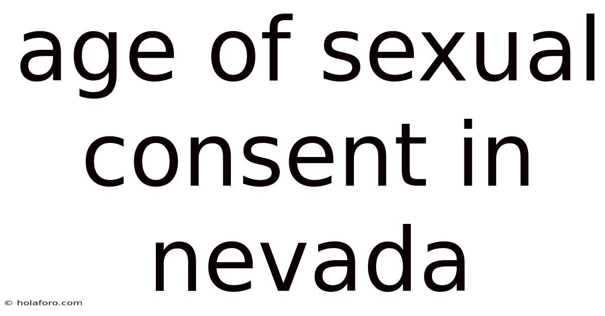 Age Of Sexual Consent In Nevada