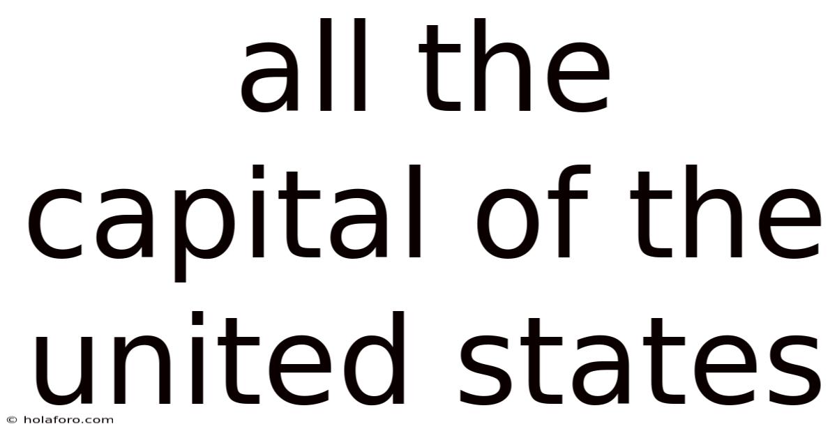 All The Capital Of The United States