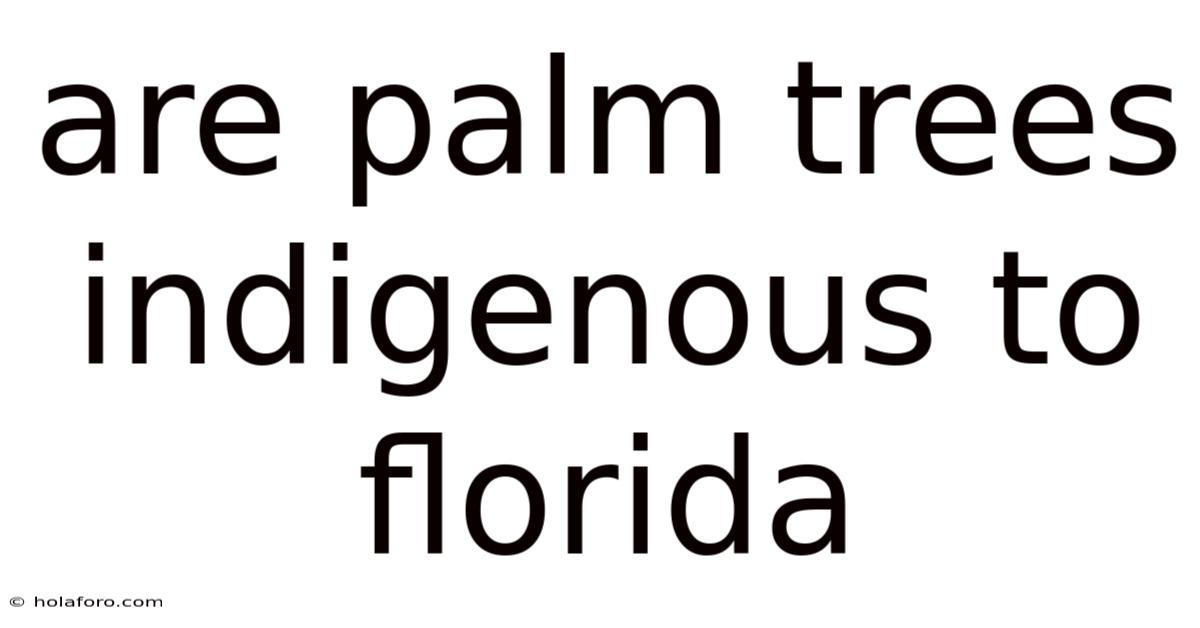 Are Palm Trees Indigenous To Florida