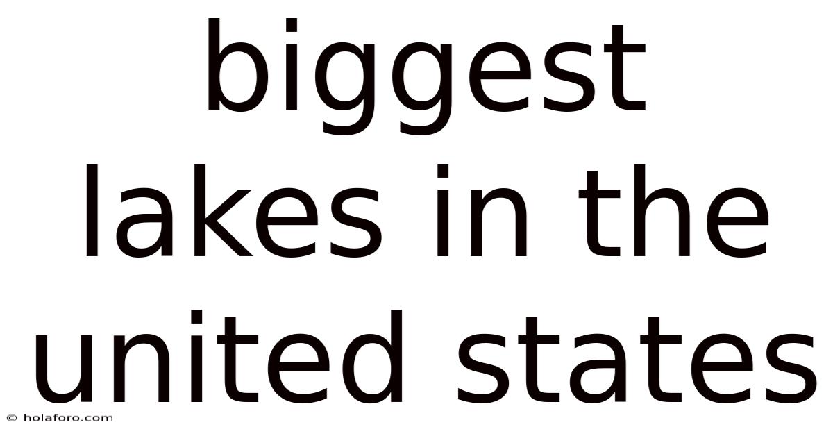 Biggest Lakes In The United States
