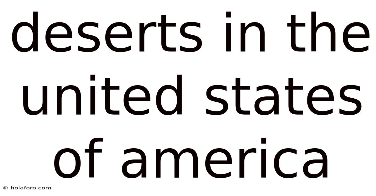 Deserts In The United States Of America
