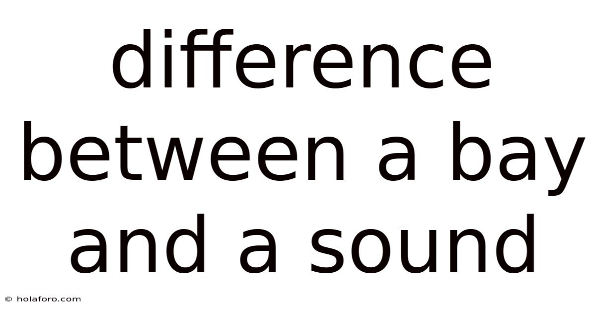 Difference Between A Bay And A Sound