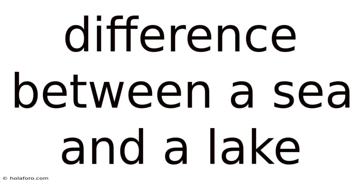 Difference Between A Sea And A Lake