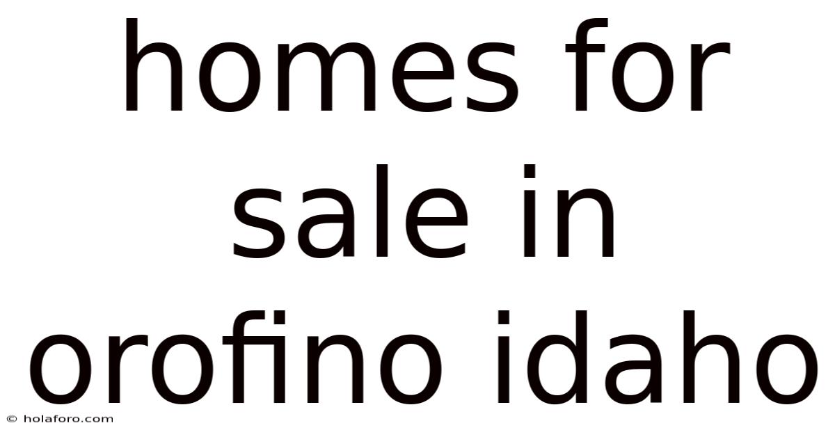 Homes For Sale In Orofino Idaho