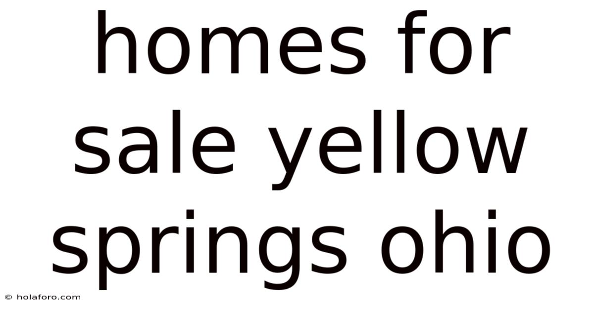 Homes For Sale Yellow Springs Ohio