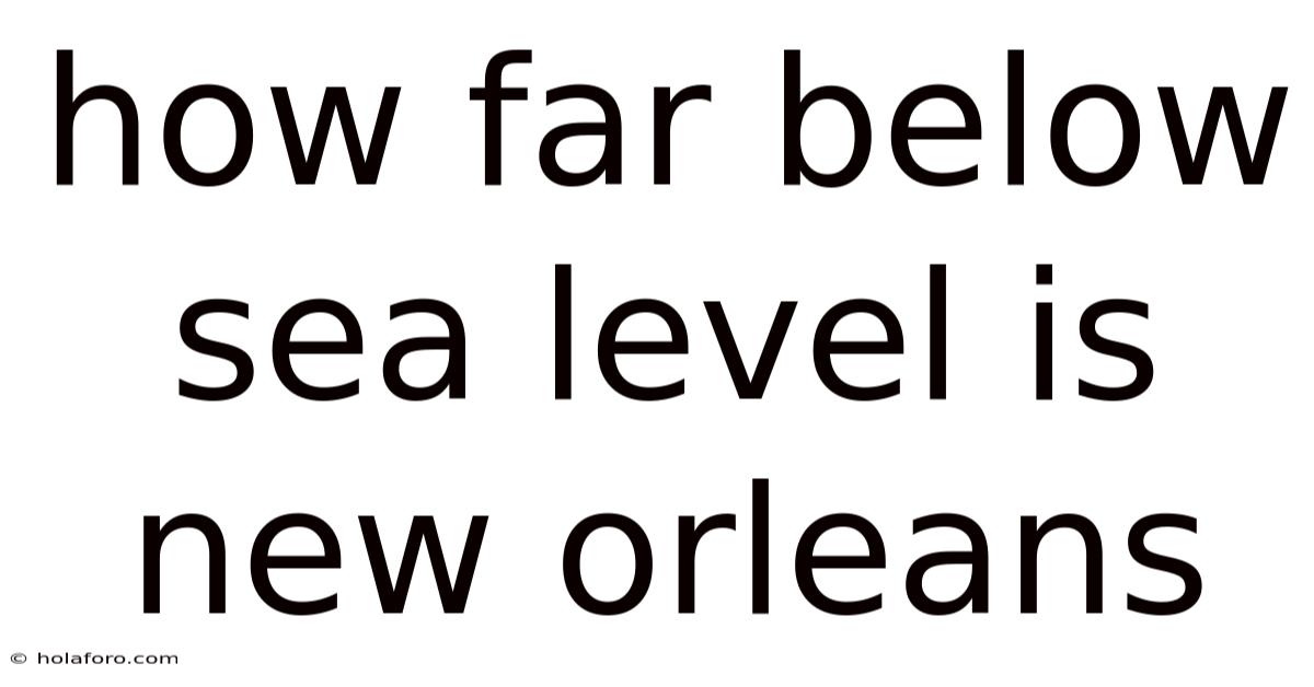 How Far Below Sea Level Is New Orleans