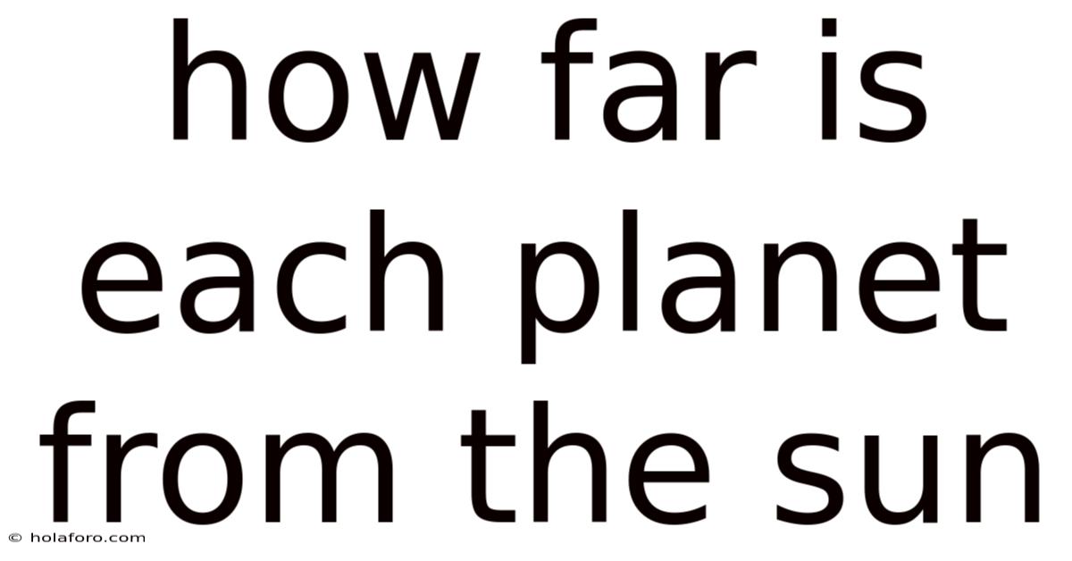 How Far Is Each Planet From The Sun