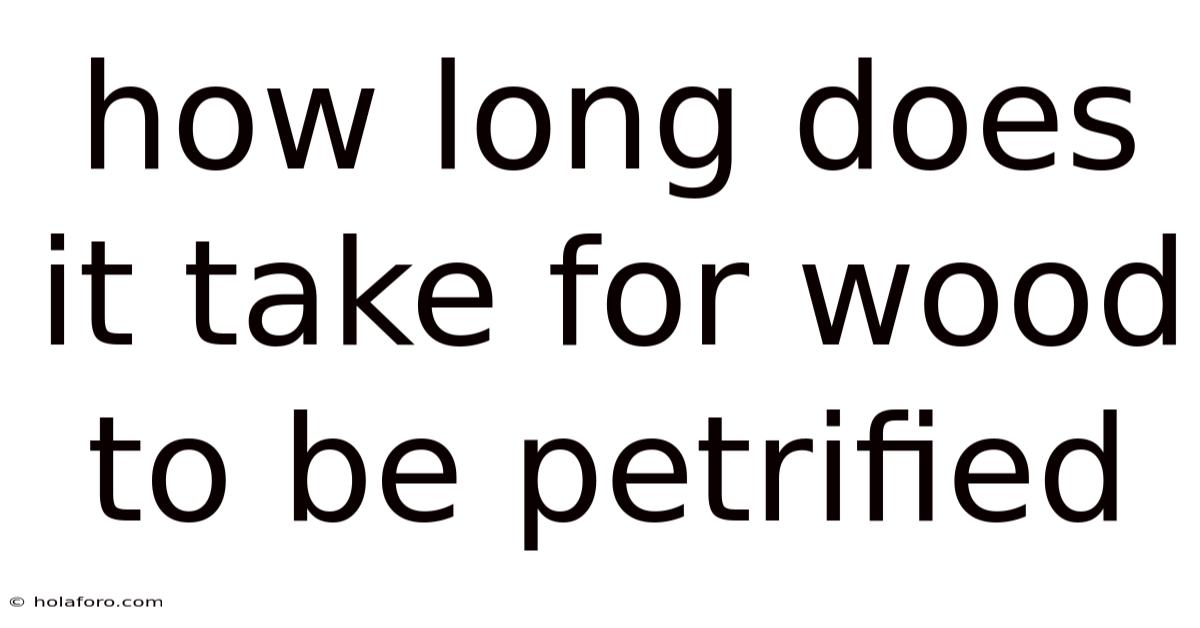 How Long Does It Take For Wood To Be Petrified
