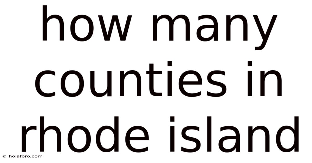 How Many Counties In Rhode Island
