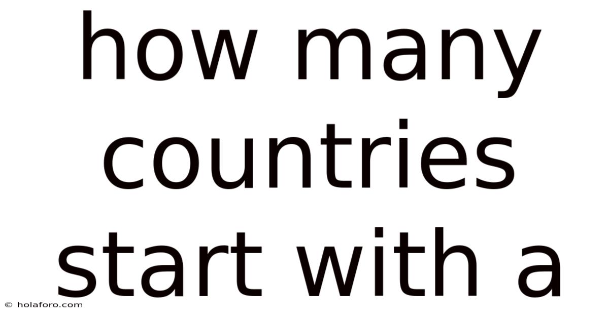 How Many Countries Start With A