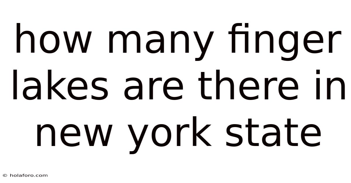 How Many Finger Lakes Are There In New York State