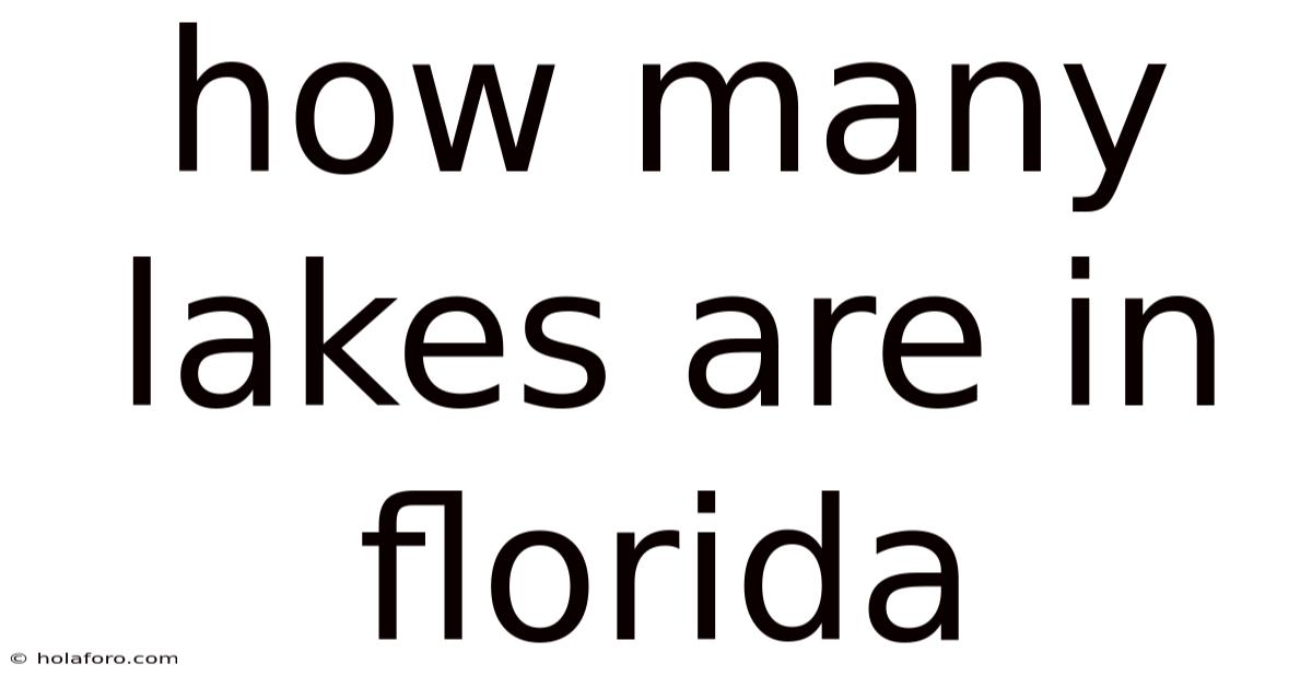 How Many Lakes Are In Florida