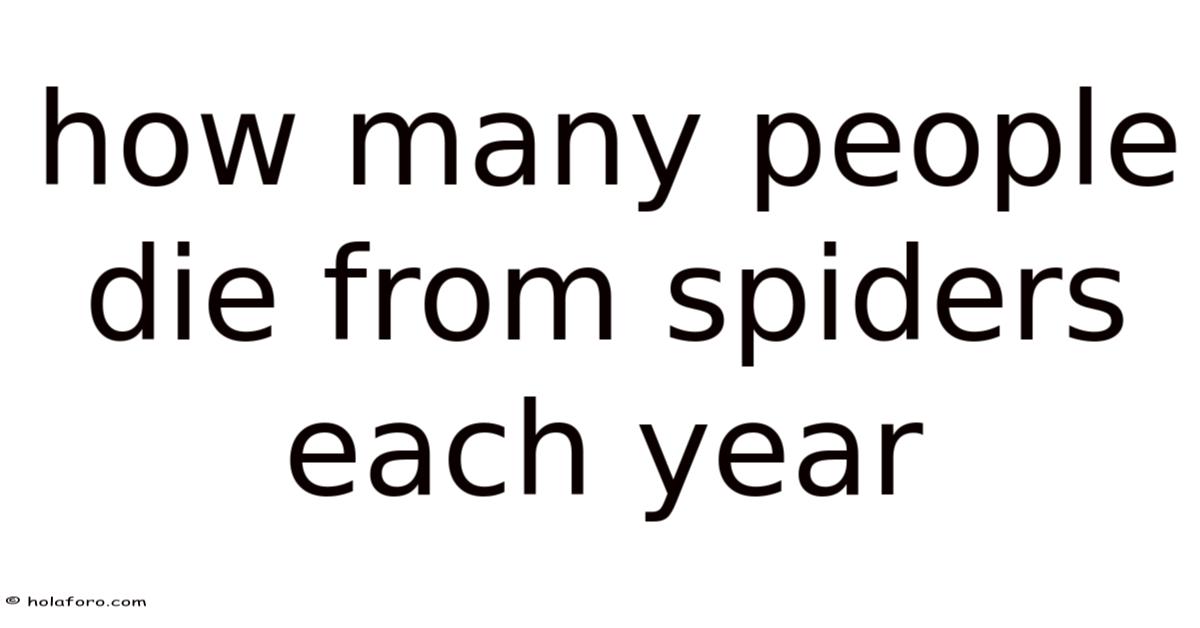 How Many People Die From Spiders Each Year