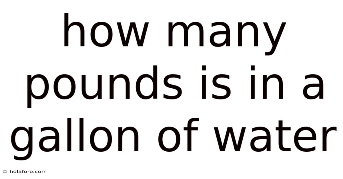 How Many Pounds Is In A Gallon Of Water