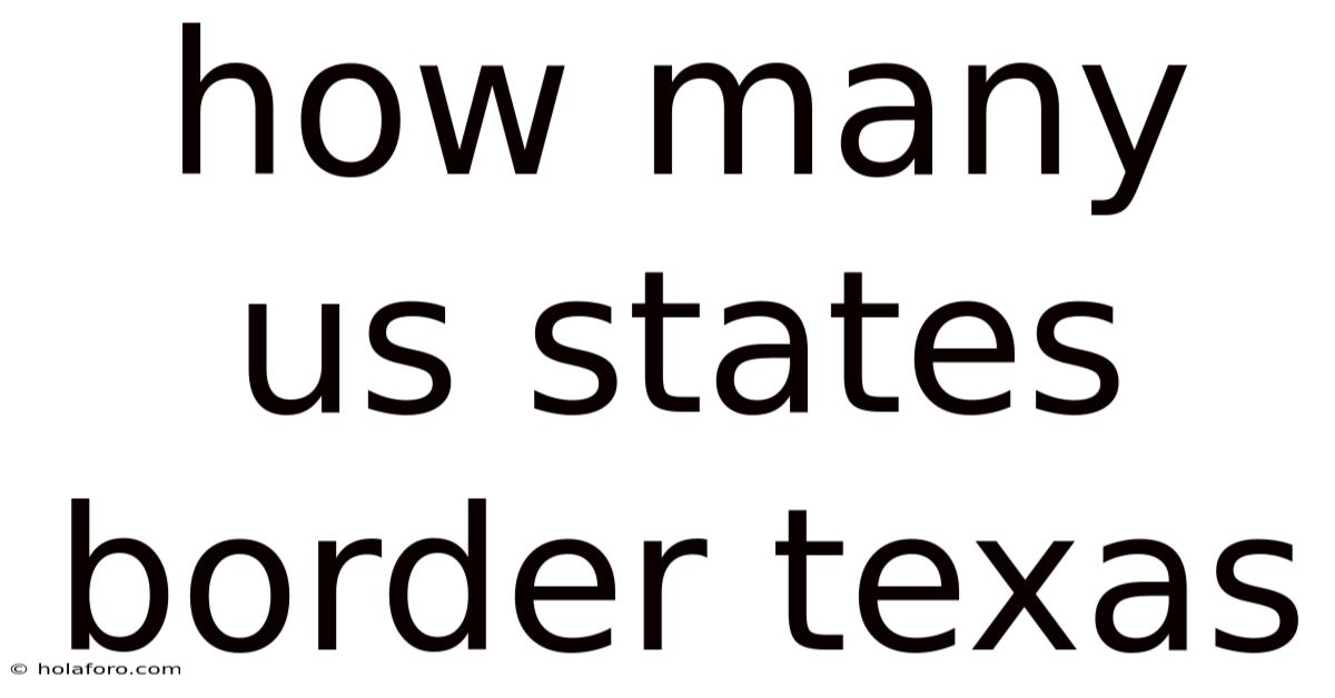 How Many Us States Border Texas