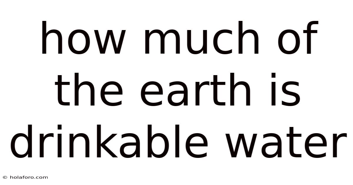 How Much Of The Earth Is Drinkable Water