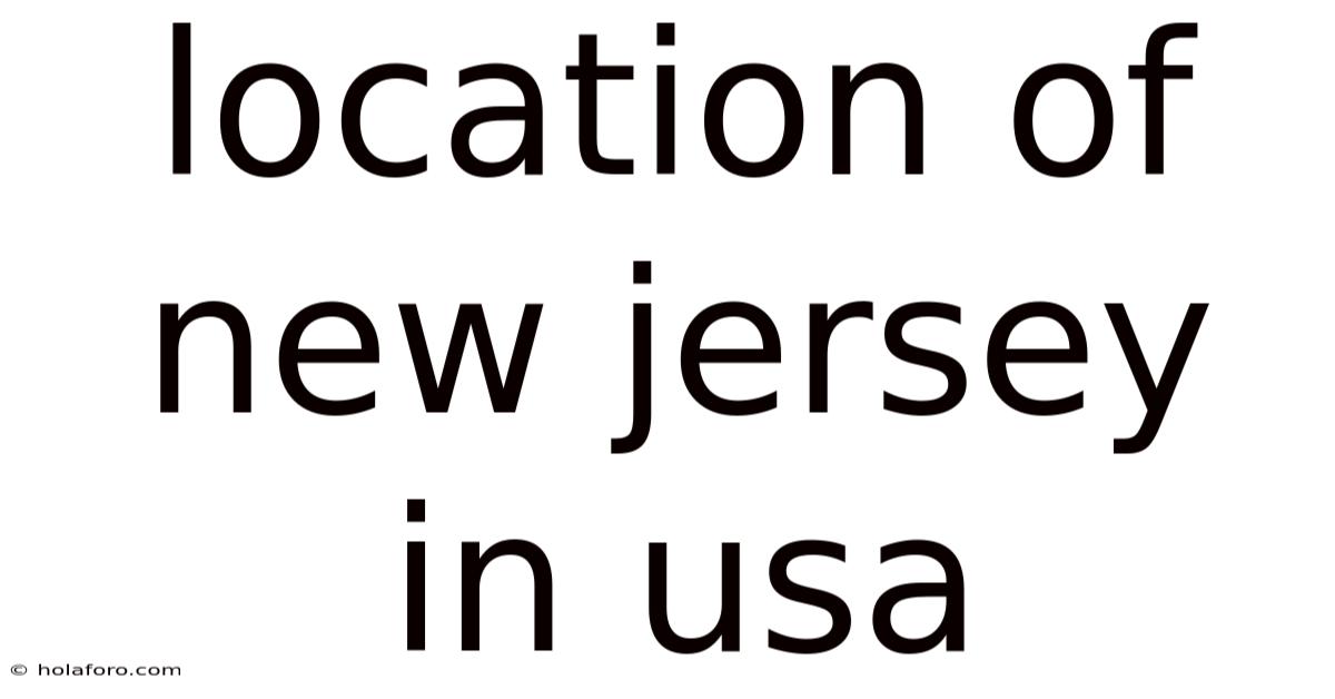 Location Of New Jersey In Usa