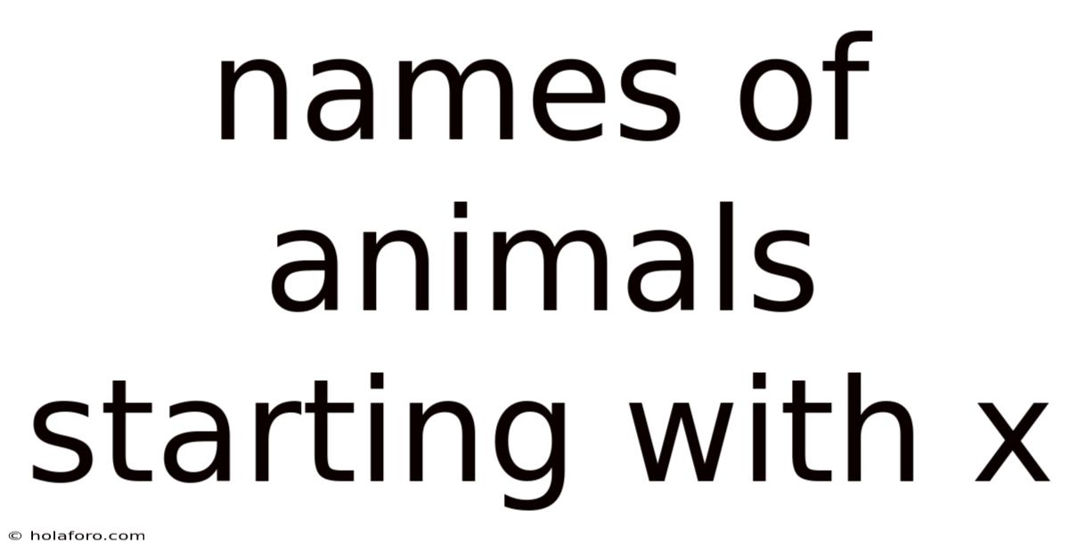 Names Of Animals Starting With X