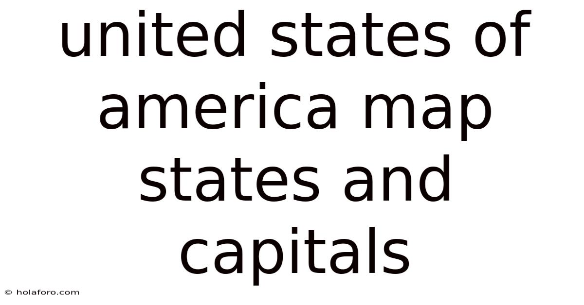 United States Of America Map States And Capitals
