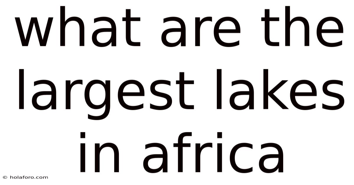 What Are The Largest Lakes In Africa
