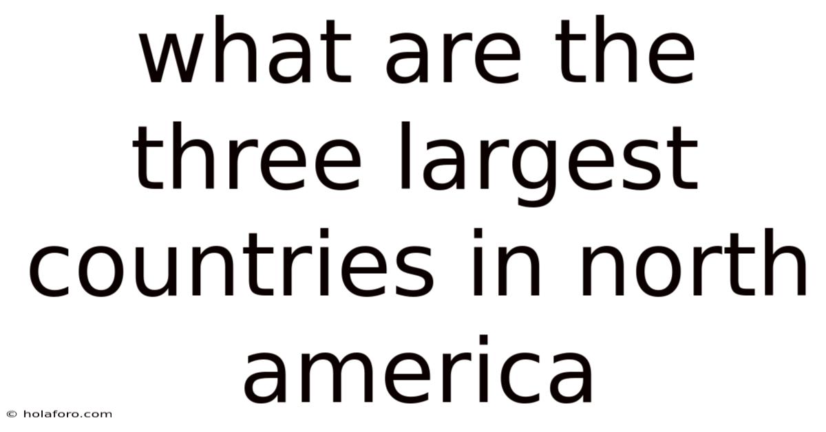 What Are The Three Largest Countries In North America