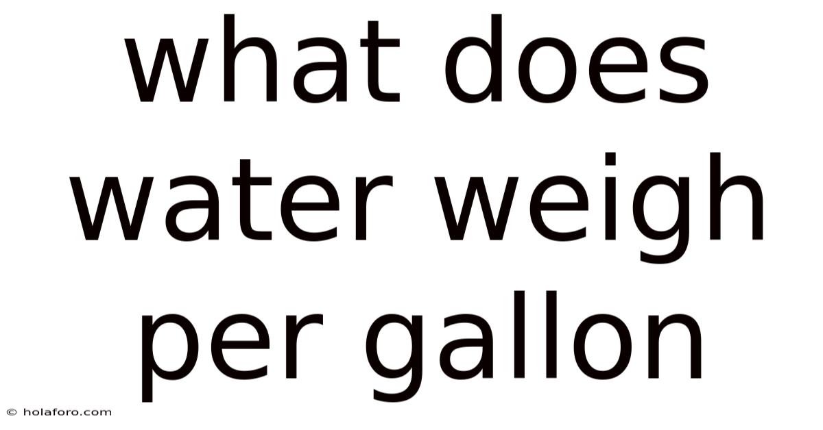 What Does Water Weigh Per Gallon