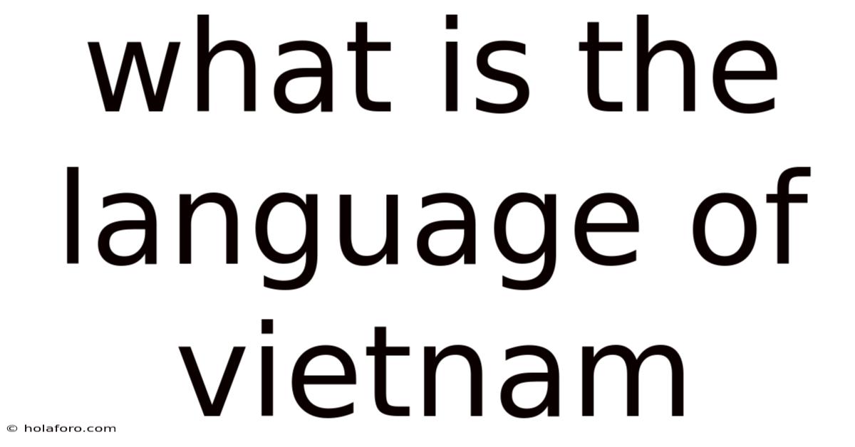 What Is The Language Of Vietnam