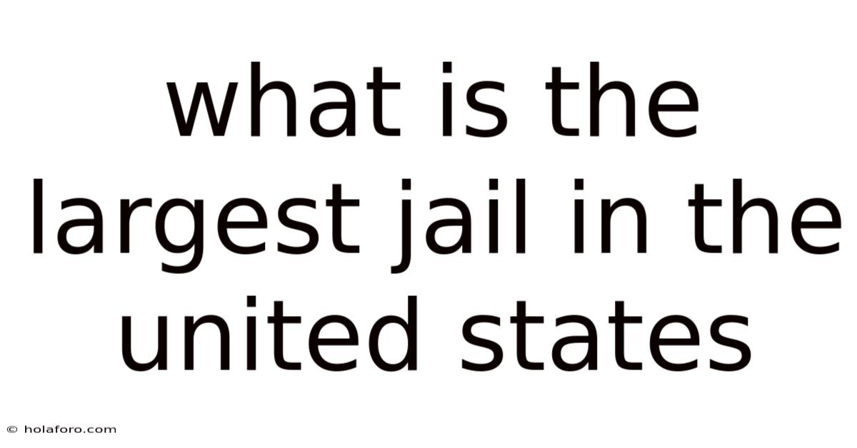 What Is The Largest Jail In The United States