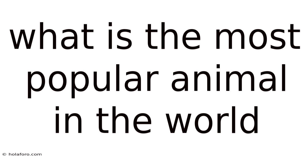 What Is The Most Popular Animal In The World