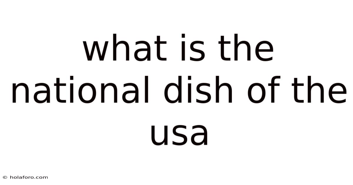 What Is The National Dish Of The Usa