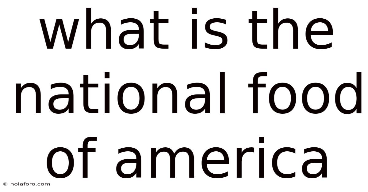What Is The National Food Of America