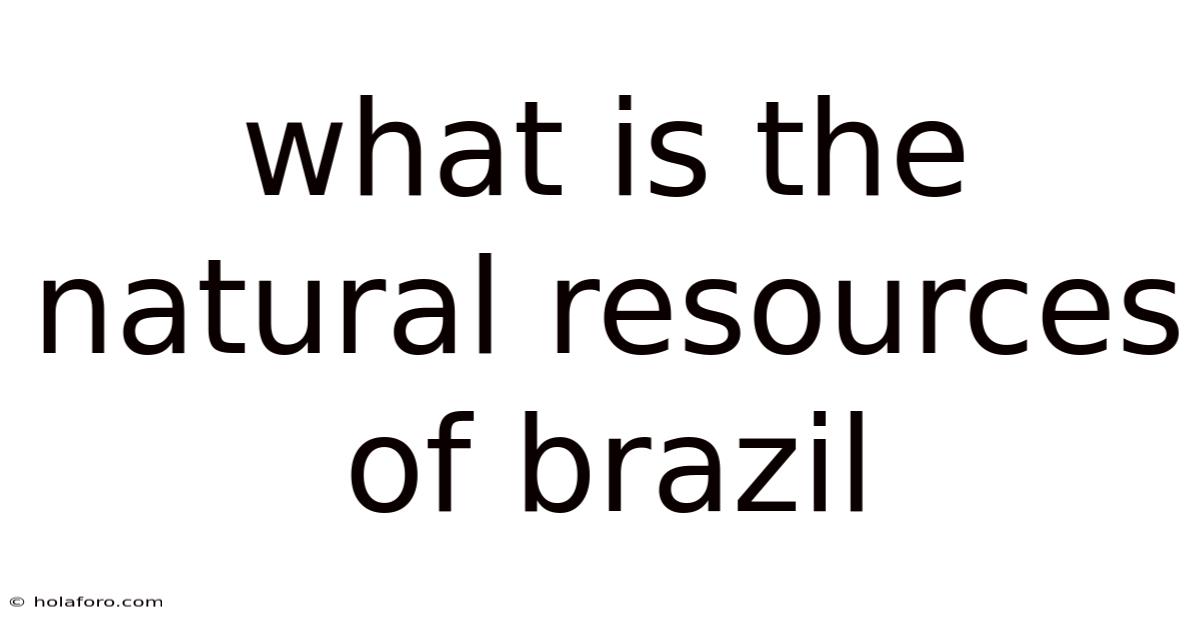What Is The Natural Resources Of Brazil