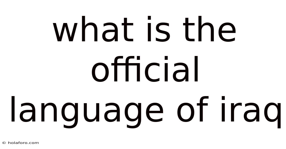What Is The Official Language Of Iraq