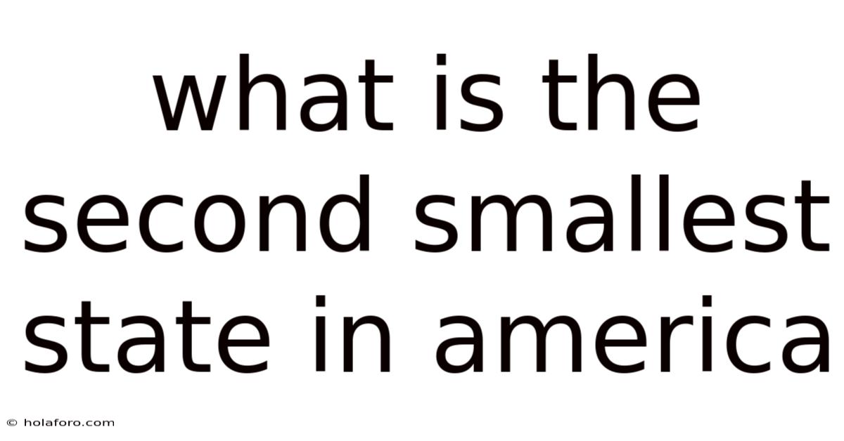 What Is The Second Smallest State In America
