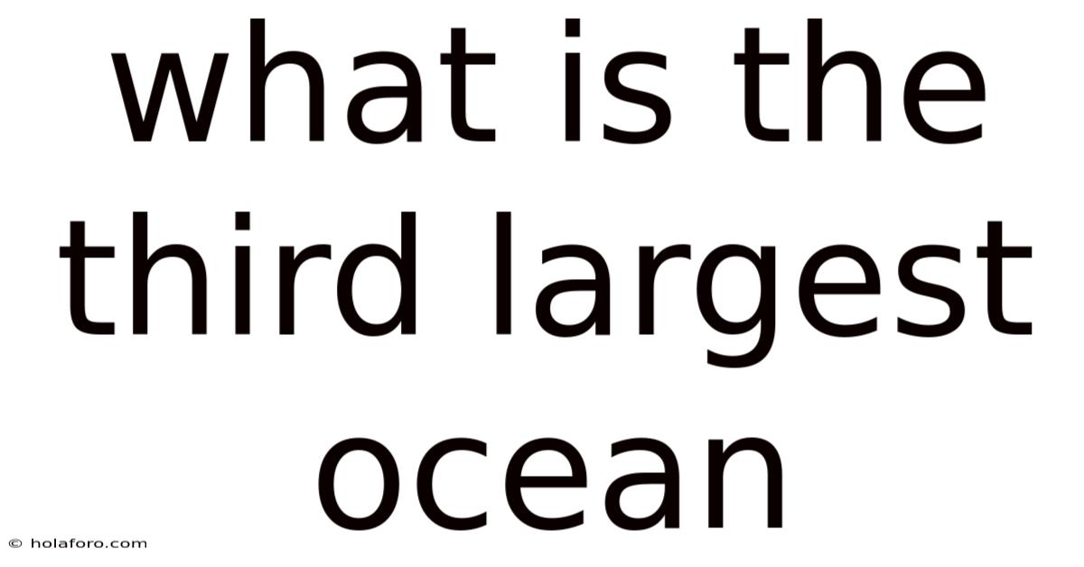 What Is The Third Largest Ocean