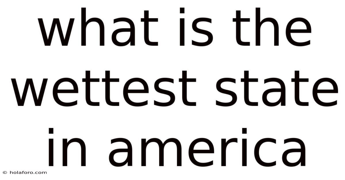 What Is The Wettest State In America
