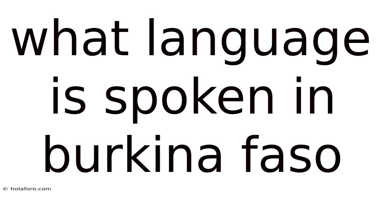 What Language Is Spoken In Burkina Faso