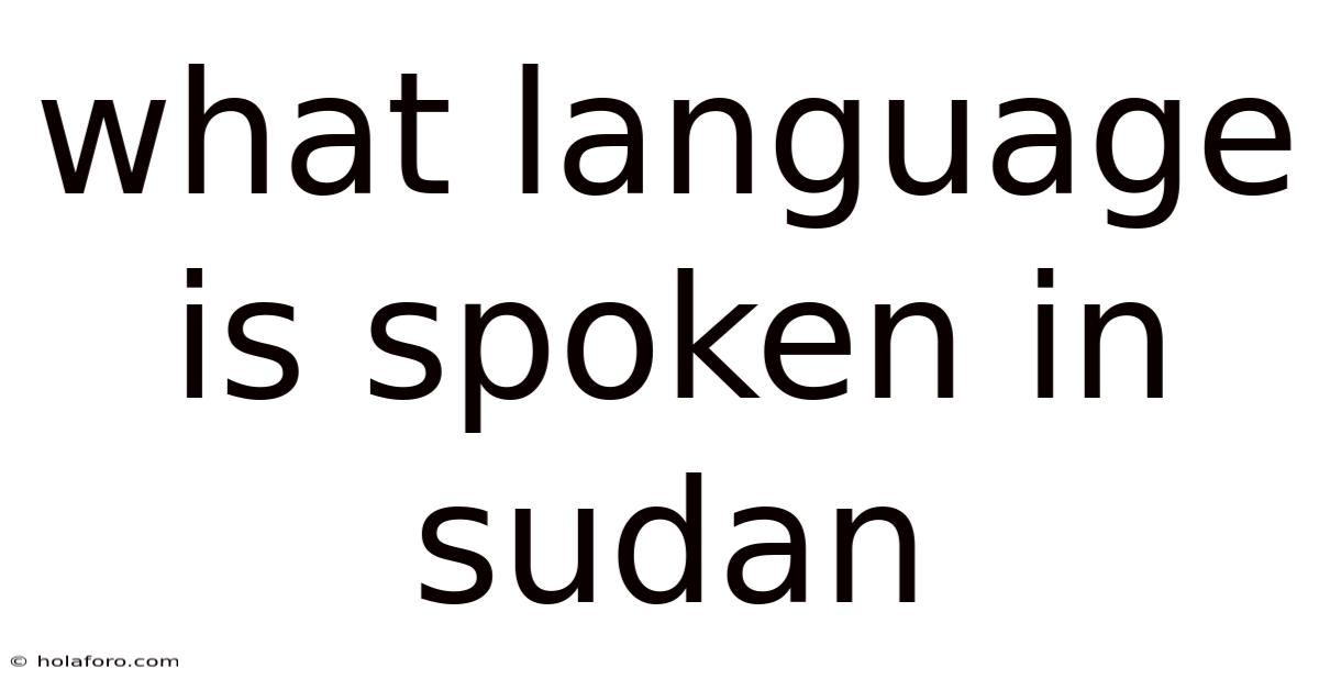 What Language Is Spoken In Sudan