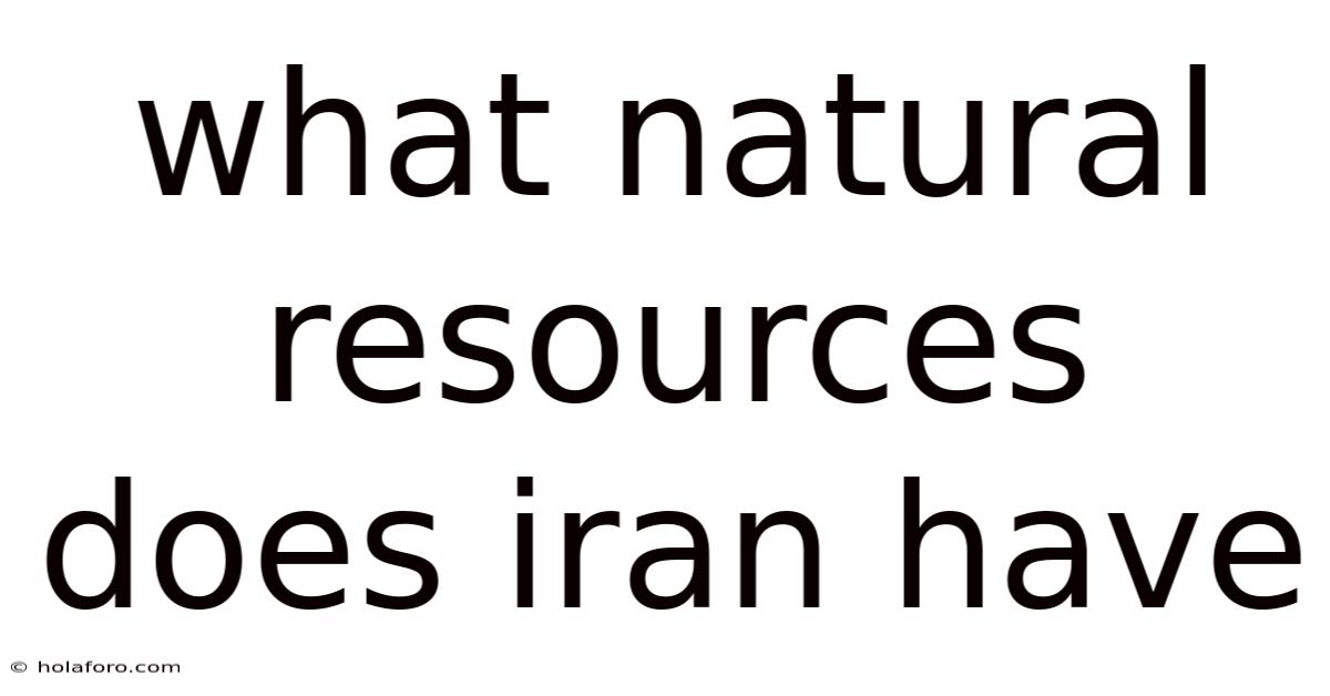 What Natural Resources Does Iran Have