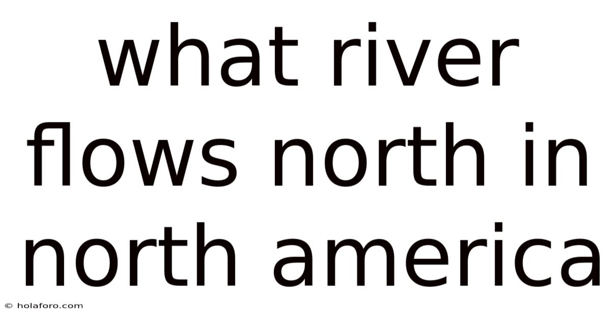 What River Flows North In North America