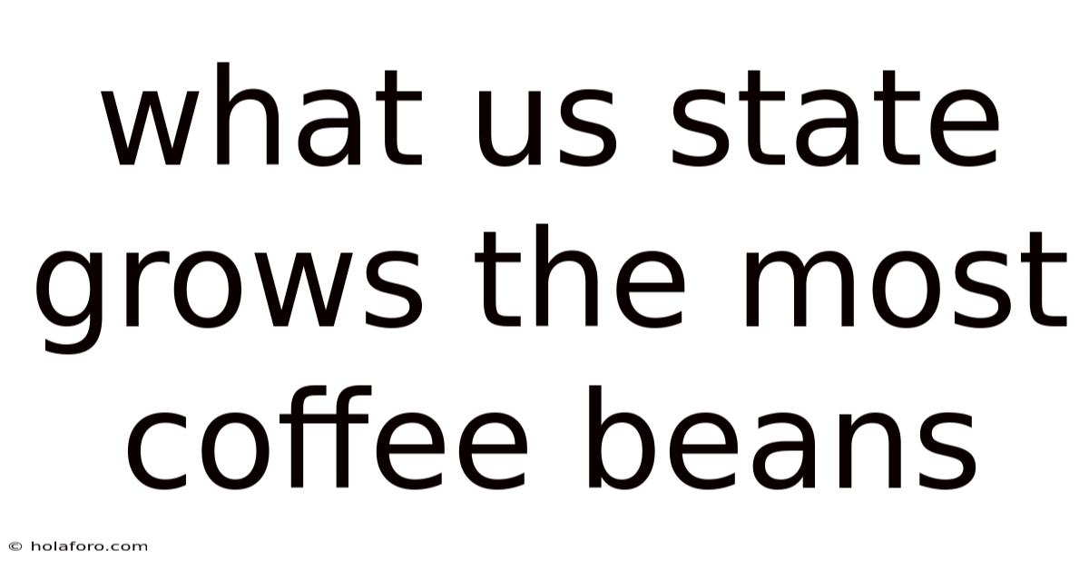What Us State Grows The Most Coffee Beans