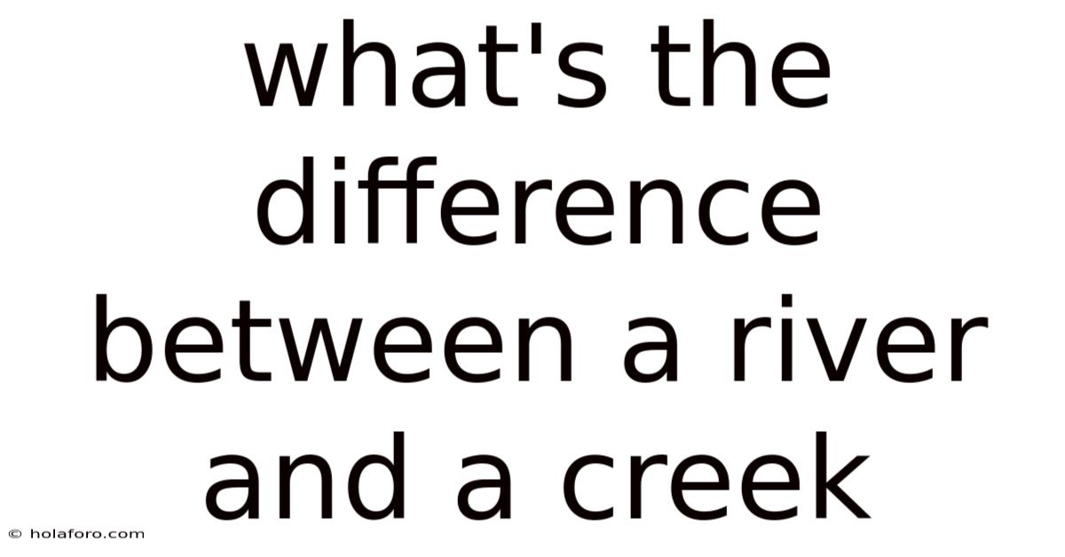 What's The Difference Between A River And A Creek