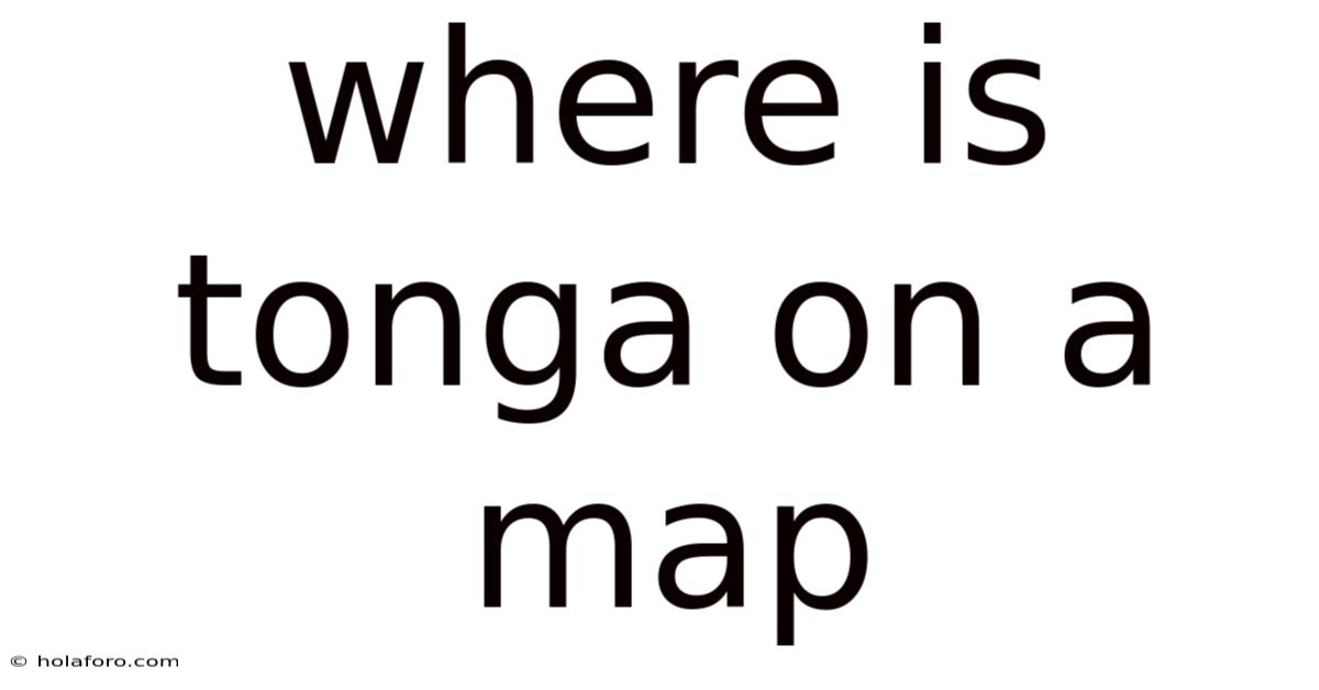 Where Is Tonga On A Map