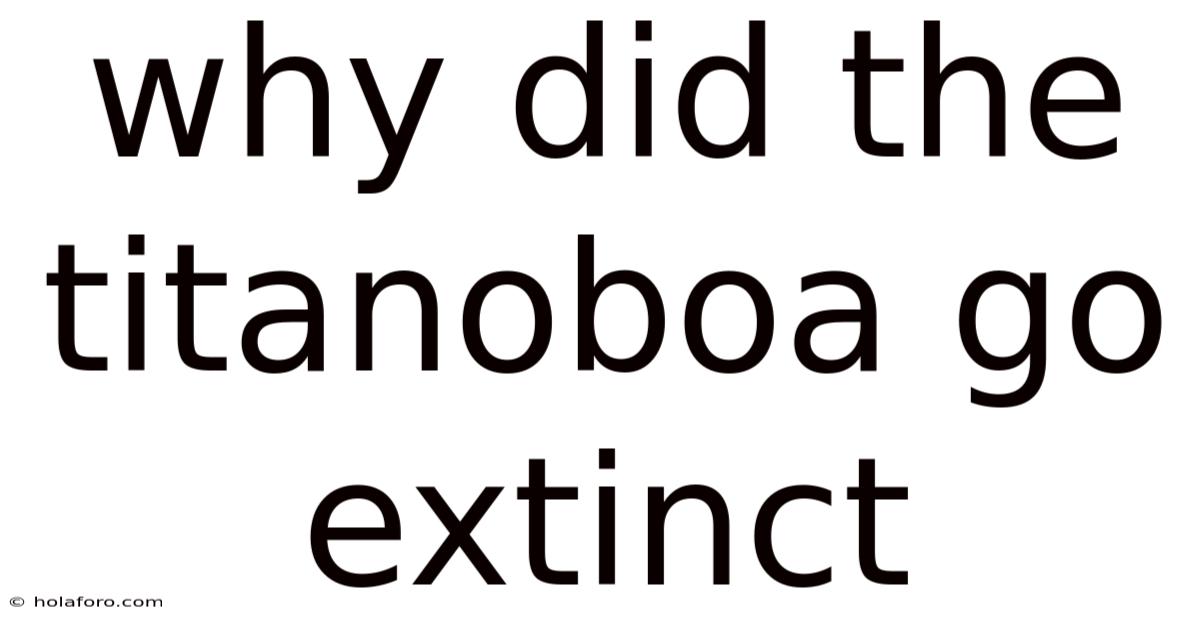 Why Did The Titanoboa Go Extinct